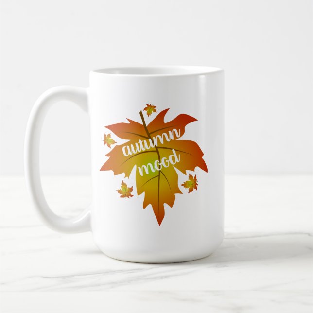 Mug Typographie de l'humeur d'automne maple feuille ca (Gauche)