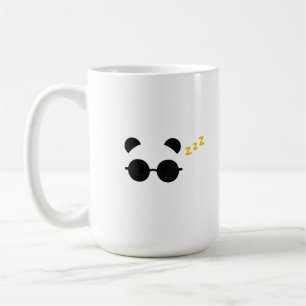 Mug Typographie de lunettes de soleil de panda endormi