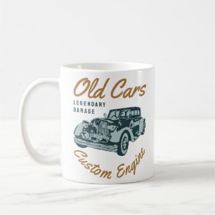 Mug Typographie de moteur personnalisée vintage vieill