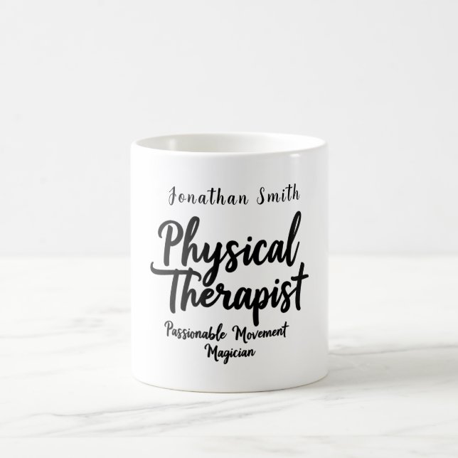 Mug Typographie de mouvement passionné de physiothérap (Centre)