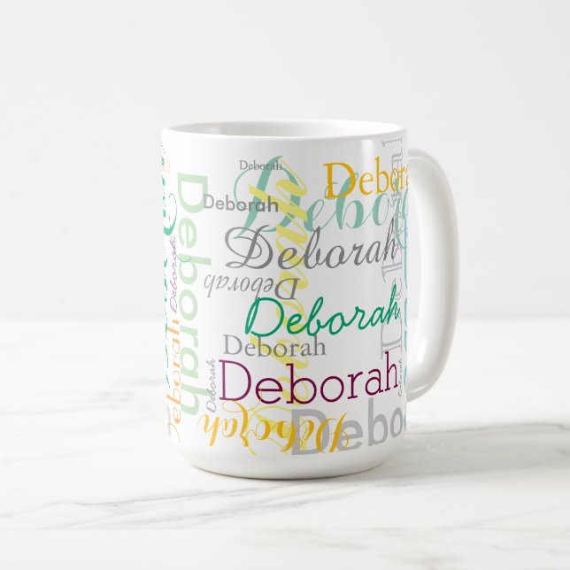 Mug Typographie de nom personnalisée cool (Devant droit)