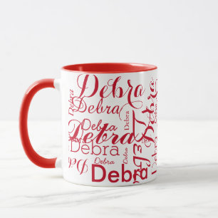 Mug Typographie de nom répétée rouge