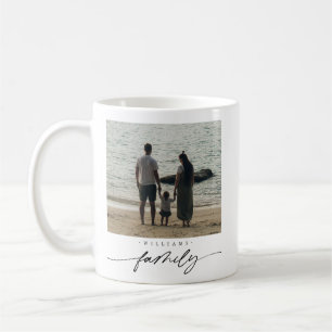 Mug Typographie de script de photo de famille élégante