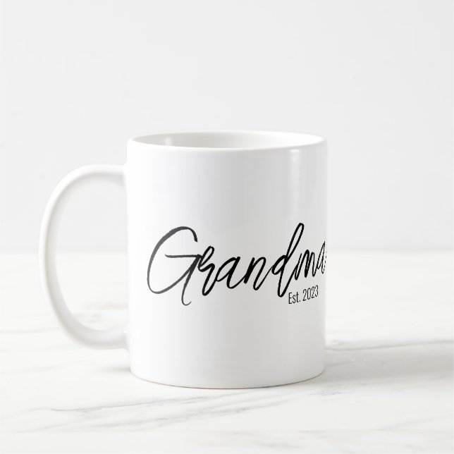 Mug Typographie de script noir année de création de gr (Gauche)