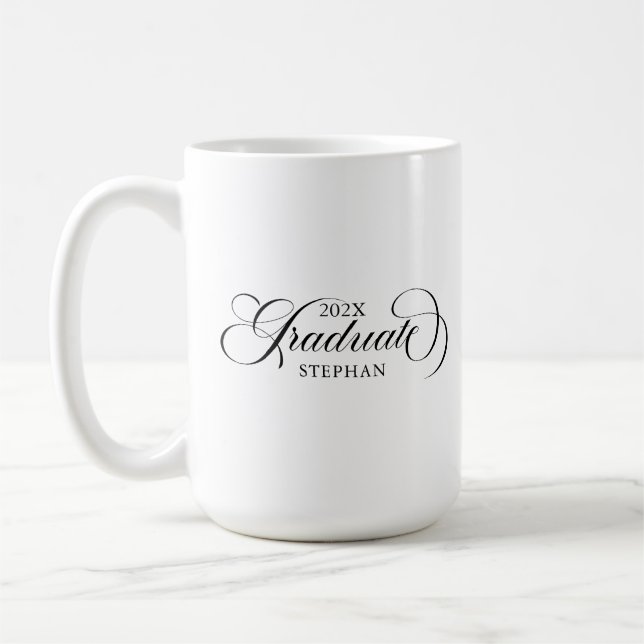 Mug Typographie de script noir élégant (Gauche)