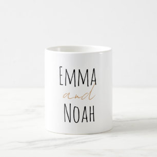 Mug Typographie de script personnalisé minimaliste Nom