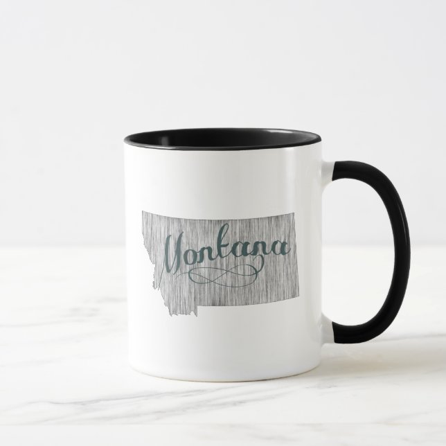 Mug Typographie d'état du Montana (Droite)
