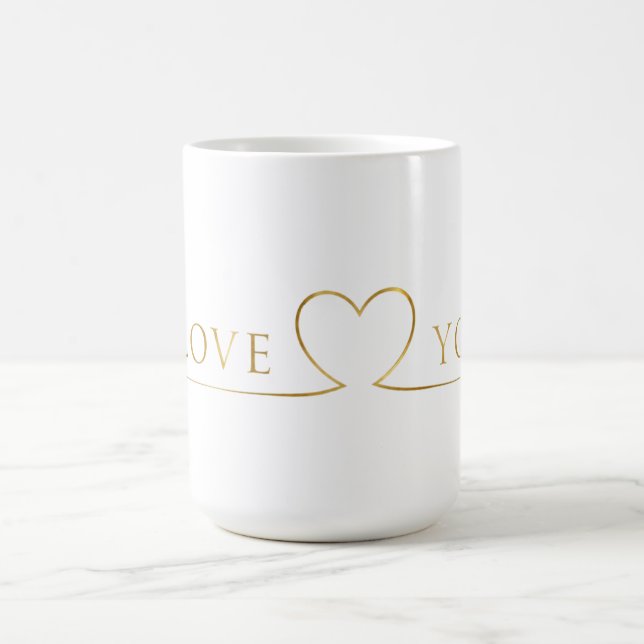 Mug Typographie dorée I Love You (Centre)