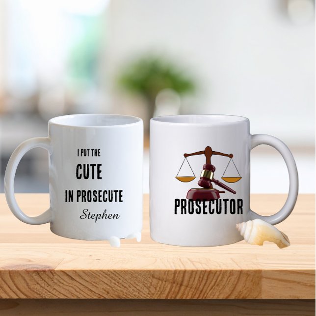 Mug Typographie drôle d'avocat du ministère public  (Créateur téléchargé)