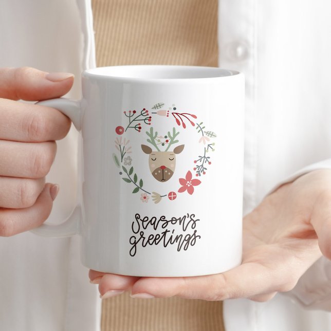 Mug Typographie du café Bonnes Fêtes Hiver (Créateur téléchargé)