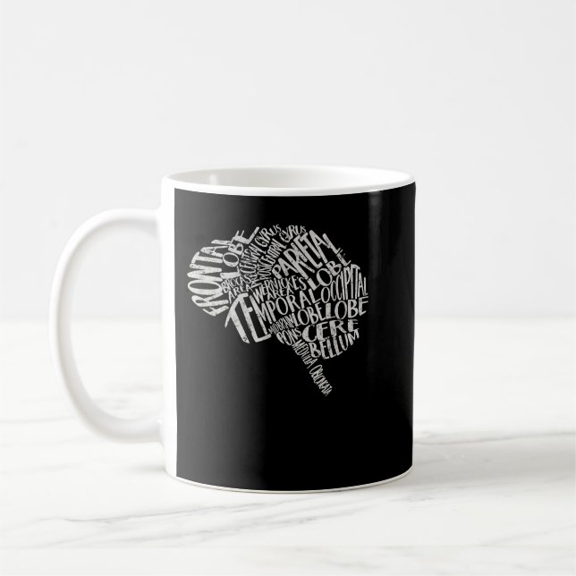 Mug Typographie du cerveau T RN Neuroscience Nurse Neu (Gauche)