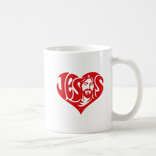 Mug Typographie du cœur de Jésus (Droite)