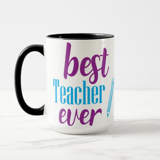 Mug Typographie du meilleur enseignant (Gauche)