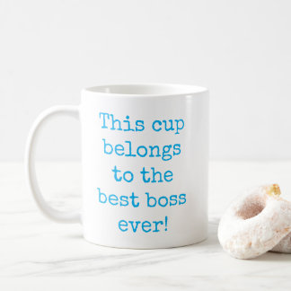 Mug Typographie du meilleur patron de Sky Blue
