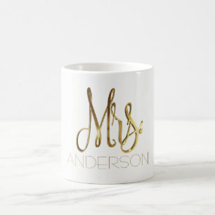 Mug Typographie élégante de Mme Add Name Handwriting