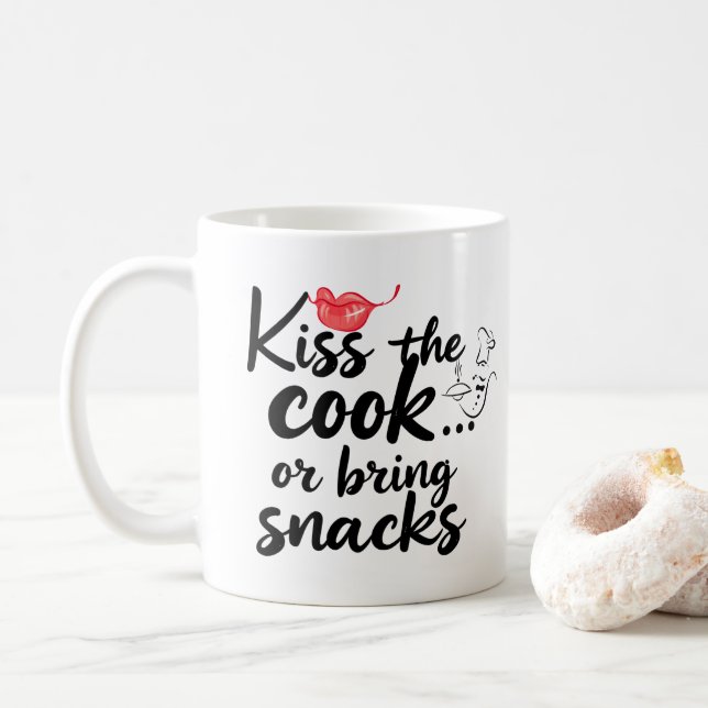 MUG TYPOGRAPHIE ''EMBRASSEZ LE CUISINIER'' CITATION (Avec donut)