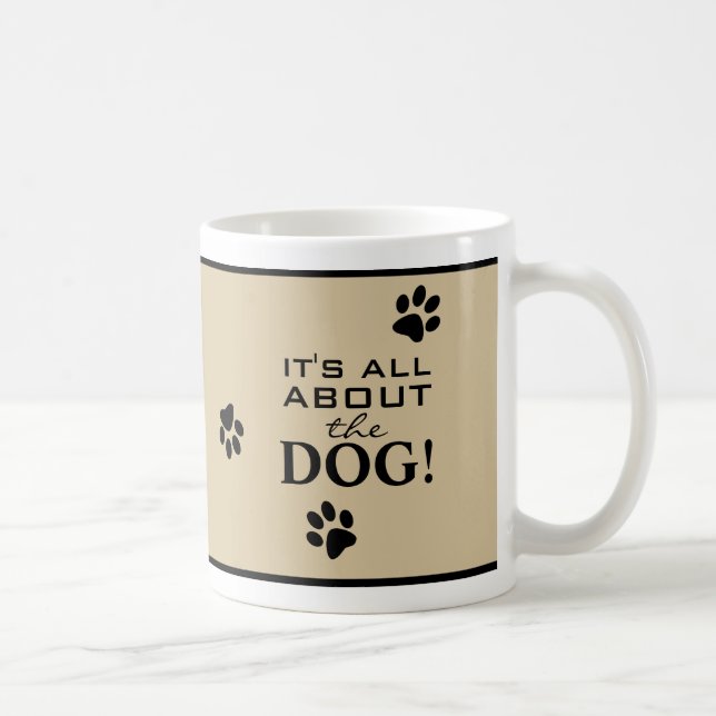 Mug Typographie empreinte de patte de chien mignon drô (Droite)
