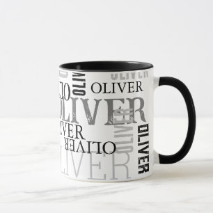 Mug Typographie en noir et blanc