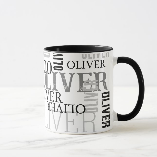 Mug Typographie en noir et blanc (Droite)