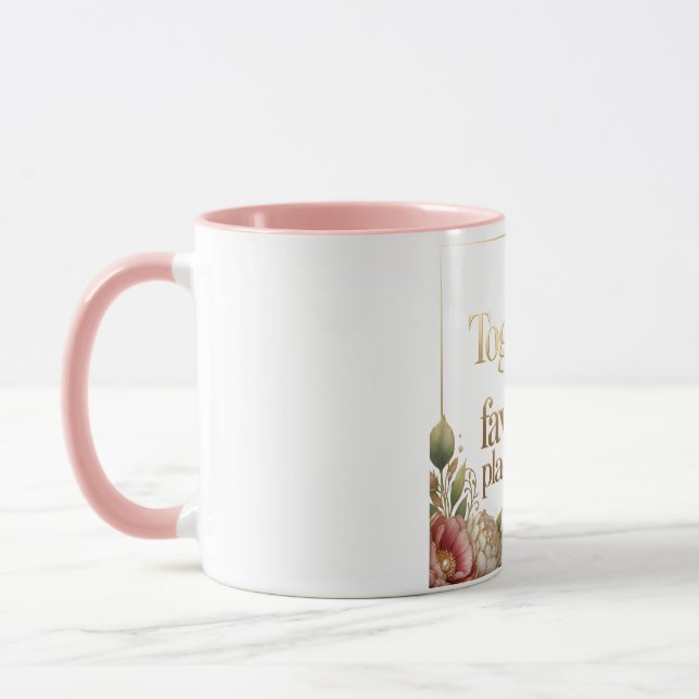 Mug Typographie florale dorée élégante (Gauche)