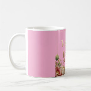 Mug Typographie florale dorée élégante