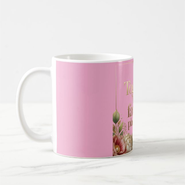 Mug Typographie florale dorée élégante (Gauche)