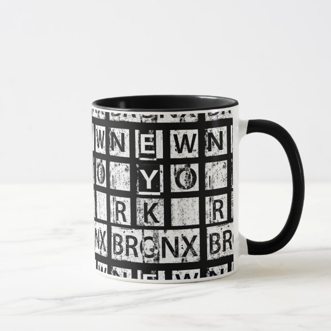 Mug Typographie grunge de Bronx New York | (Droite)