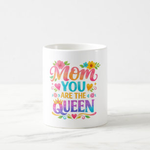 MUG TYPOGRAPHIE « MAMAN, TU ES LA REINE »
