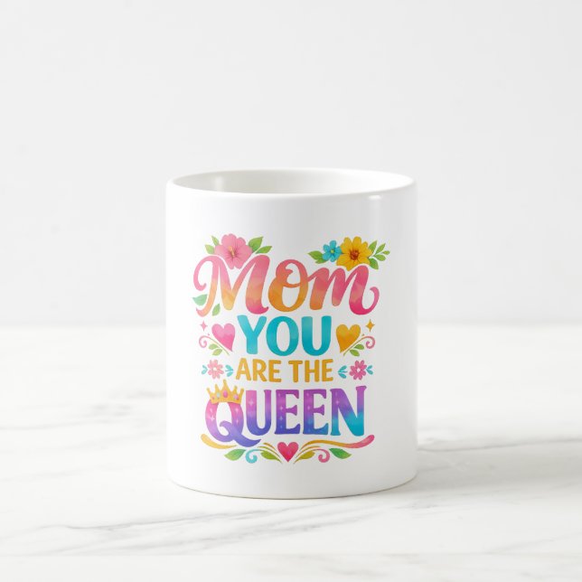 MUG TYPOGRAPHIE « MAMAN, TU ES LA REINE » (Centre)