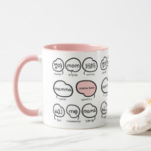 Mug Typographie manuscrite Maman Rose Fête des Mères