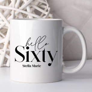 Mug Typographie minimaliste moderne simple 60e anniver