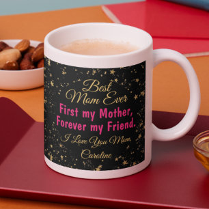 Mug Typographie moderne Black Best Mom Ever Mothers Da
