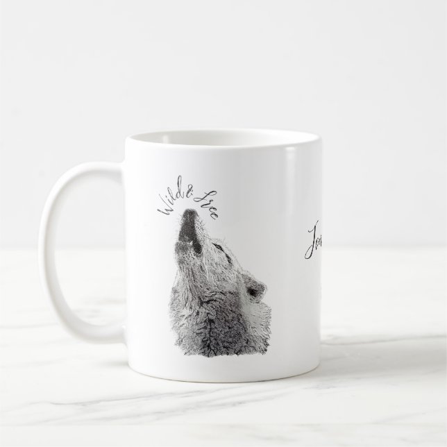 Mug Typographie Moderne de Citation Sauvage & Libre Lo (Gauche)