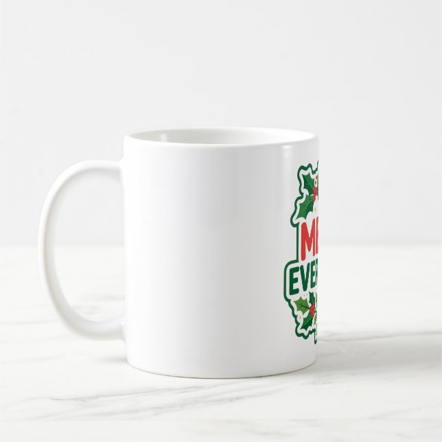 Mug Typographie moderne de Noël « Merry Everything » (Gauche)