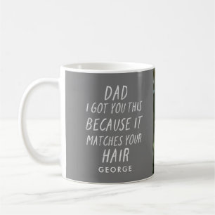 Mug Typographie moderne drôle papa gris cheveux fête d