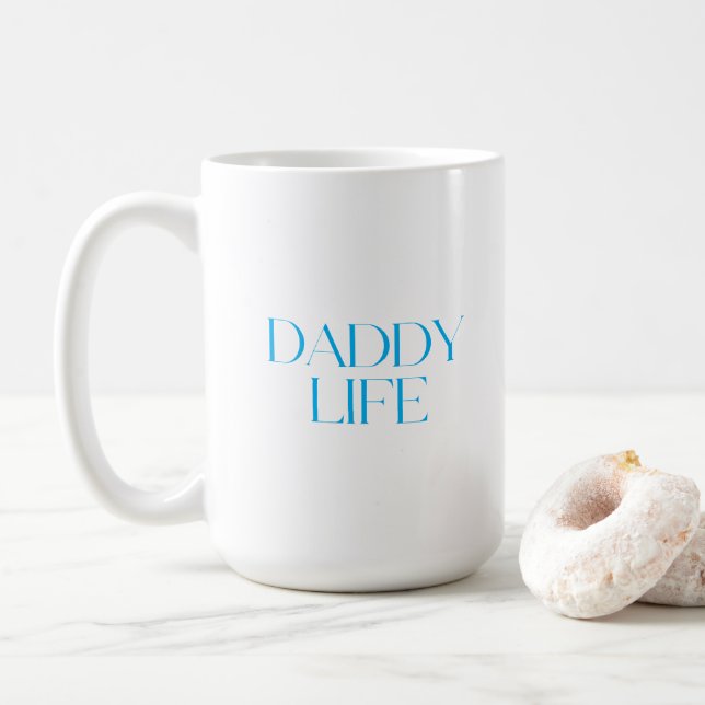 Mug Typographie Moderne et Élégante Papa Vie Classique (Avec donut)