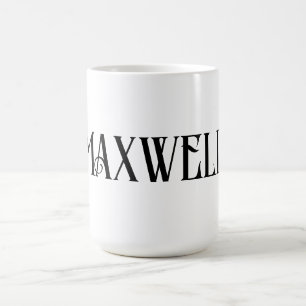 Mug Typographie Moderne Gras Noir Premier Nom de Famil