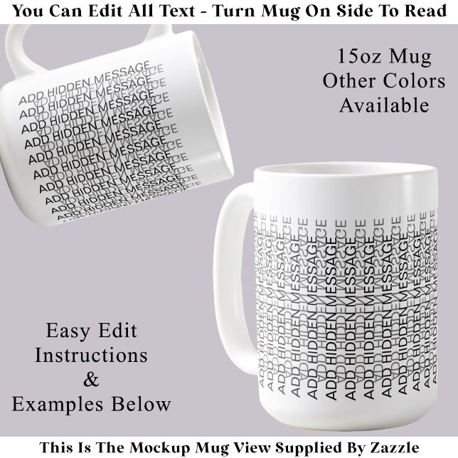 Mug Typographie Moderne Message Secret Personnalisé Fo (Créateur téléchargé)