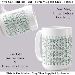Mug Typographie Moderne Message Secret Personnalisé GG