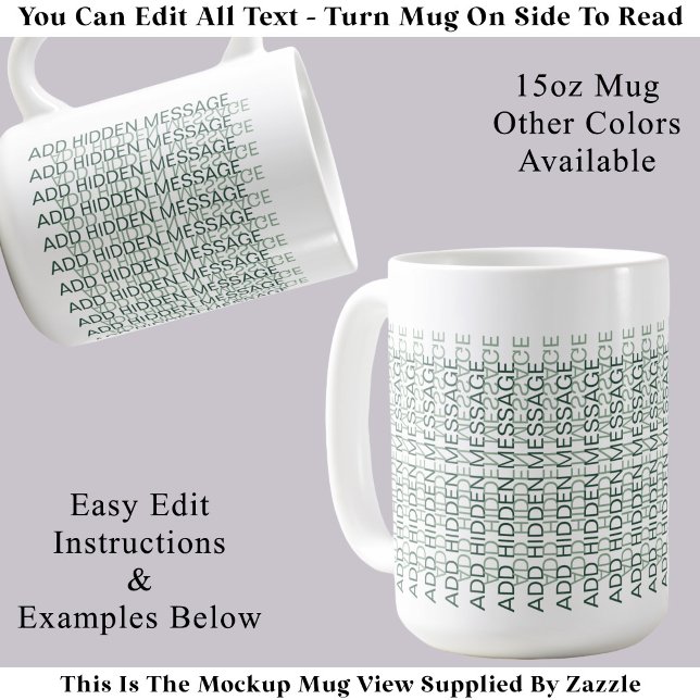 Mug Typographie Moderne Message Secret Personnalisé GG (Créateur téléchargé)