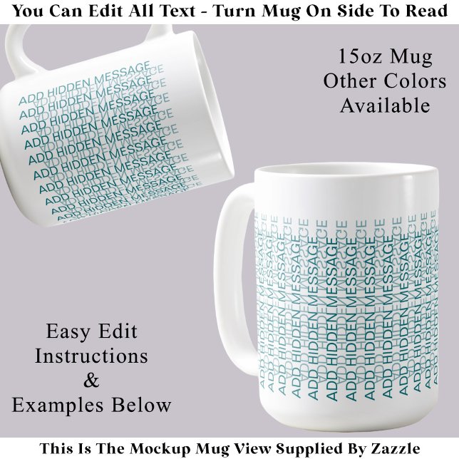 Mug Typographie Moderne Message Secret Personnalisé TT (Créateur téléchargé)