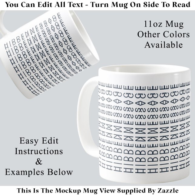 Mug Typographie moderne personnalisée Texte à illusion (Créateur téléchargé)