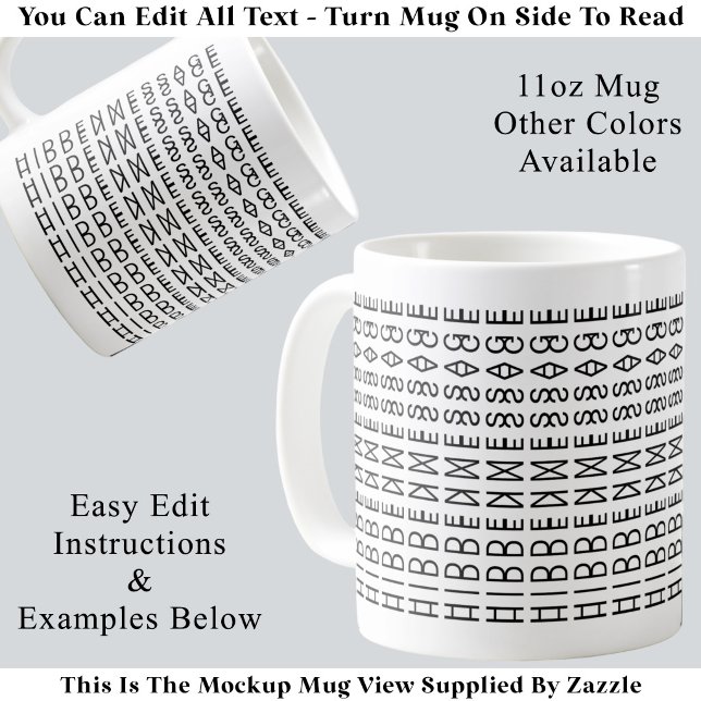 Mug Typographie Moderne Personnalisée Texte Illusion O (Créateur téléchargé)
