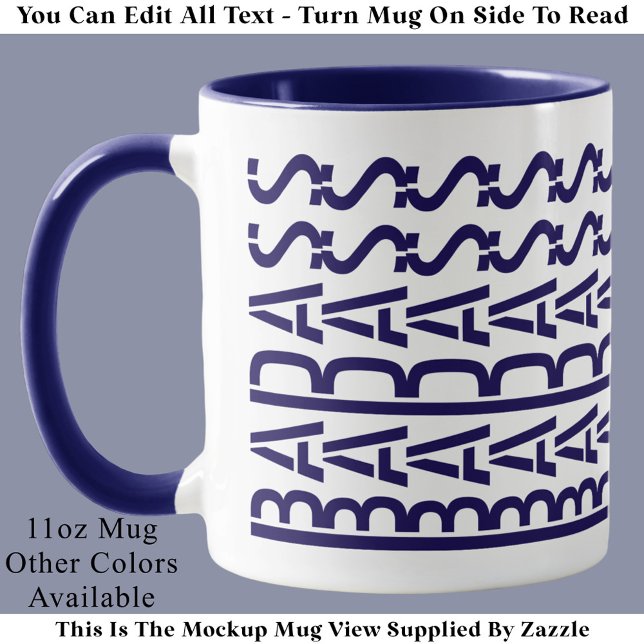 Mug Typographie moderne tendance avec message caché BA (Créateur téléchargé)