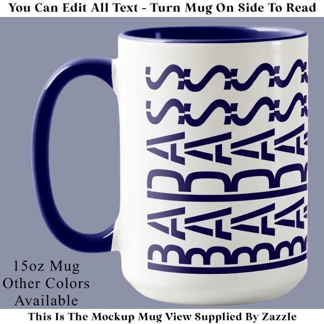 Mug Typographie moderne tendance avec message caché BA (Créateur téléchargé)