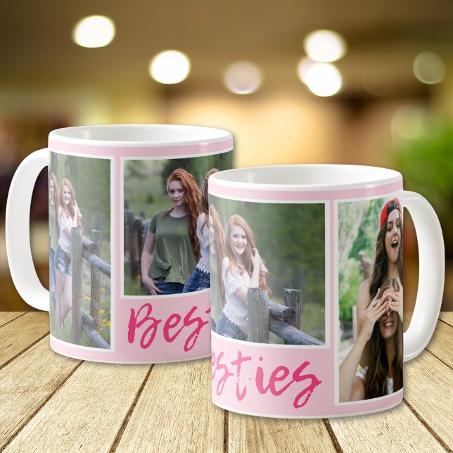 Mug Typographie Modernes Meilleures Amies 3 Collage de (Créateur téléchargé)