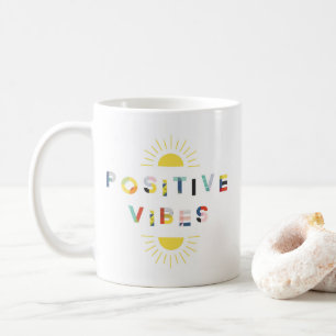 Mug Typographie Motif colorée Vibes positives Moderne