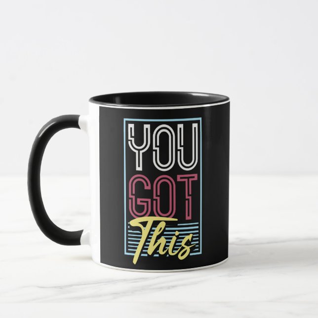 Mug Typographie Motivationnelle Rétro Néon "Vous Y Arr (Gauche)