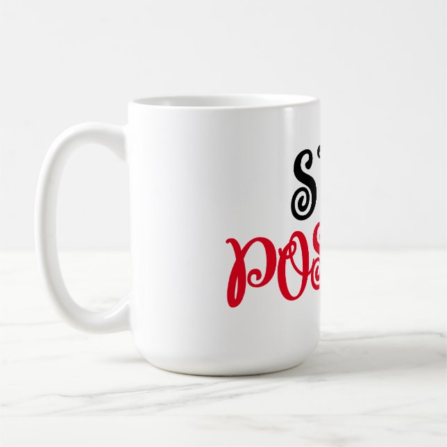 Mug Typographie noire et rouge Stay Positive (Gauche)