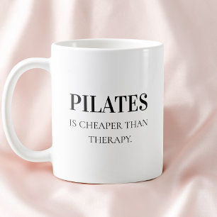 Mug Typographie noire moderne Citation drôle Pilates